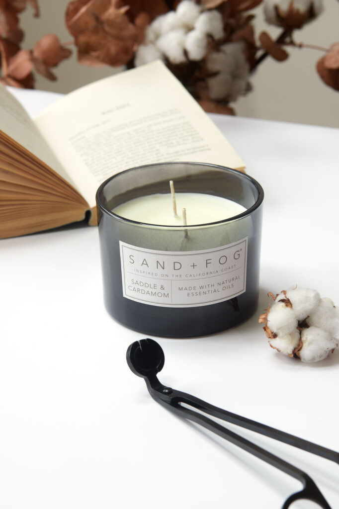 Lifestyle product photography in natural setting for independent brand